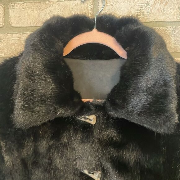 Mackintosh reversible black Faux Fur coat size S - Picture 3 of 11